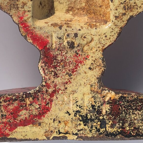 Cast Iron Door Stop Flower Urn Vase Vintage Hubley #162 Florals Bookend painted - Picture 13 of 13